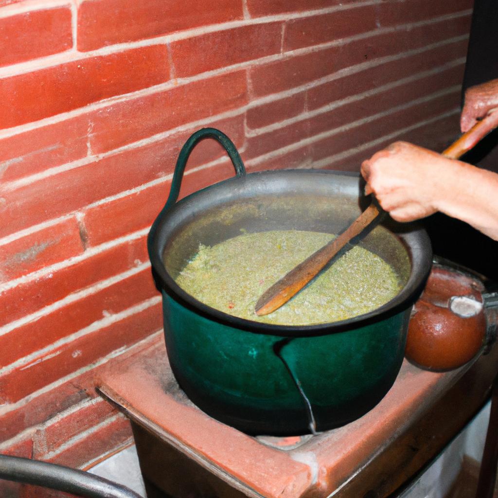 Person cooking traditional festive dish